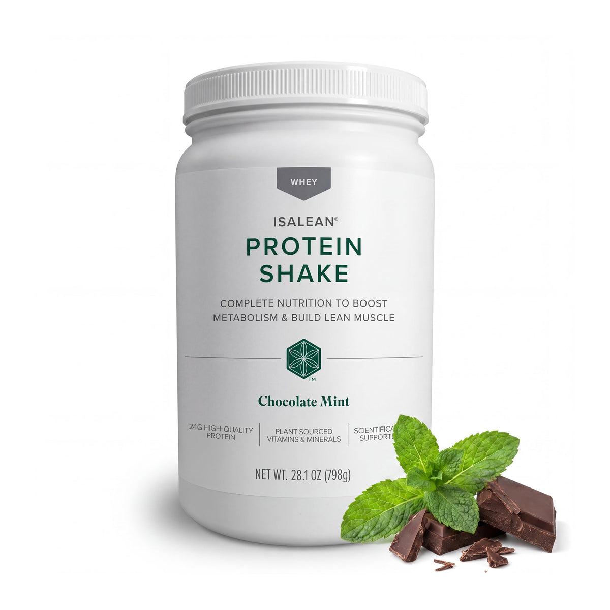 Isagenix IsaLean, 24g Protein Shake, Birthday Cake, 28.1 oz
