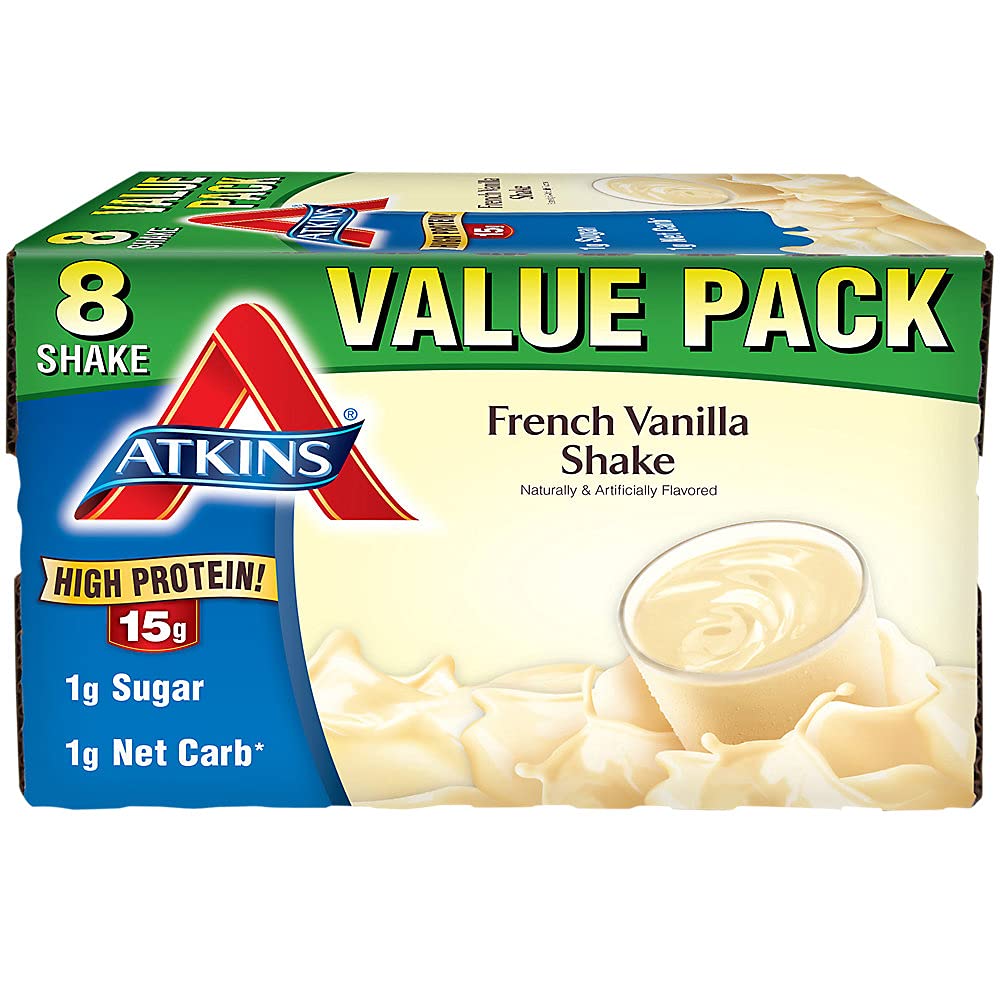 Atkins Gluten Free Protein-Rich Shake, Dark Chocolate Royale, Keto-Friendly, 8 Count (Pack of 1)