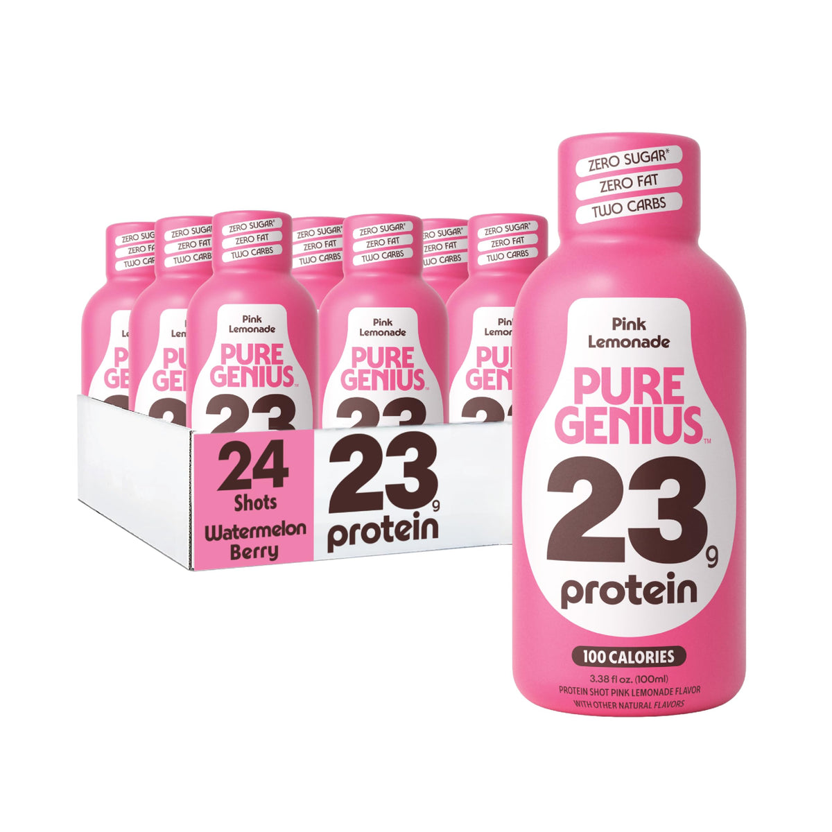 Pure Genius 23g Protein Shot | 100 Calories, No Sugar, No Fat | 12 Shots