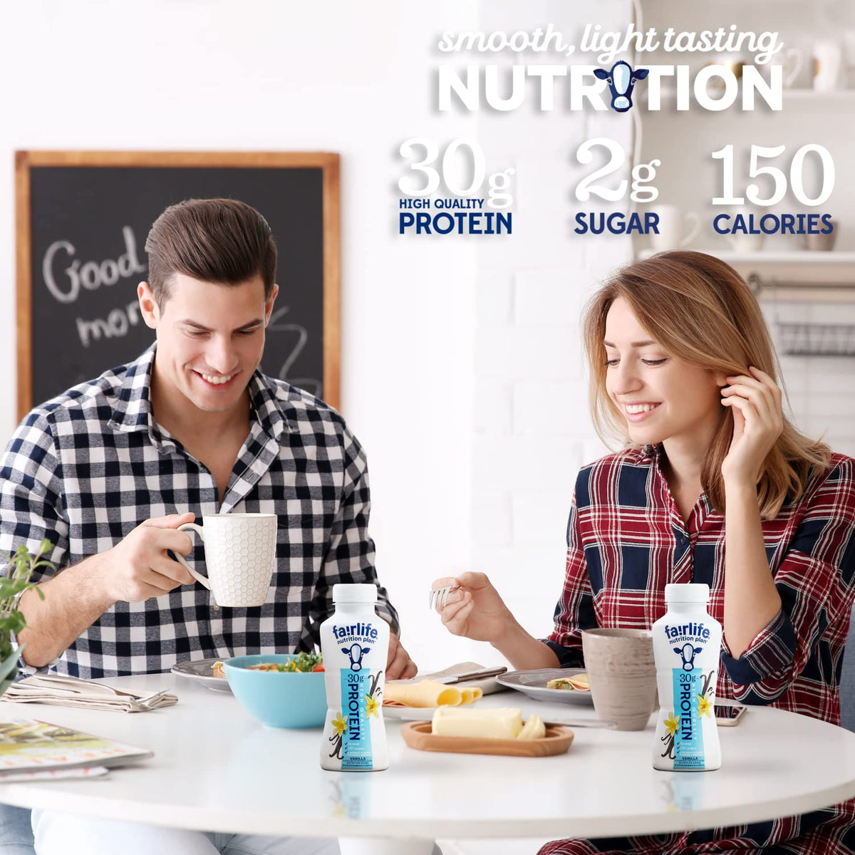 Fairlife Nutrition Protein Shakes - Pack of 12 | 30g Protein, Low Sugar, Lactose-Free | Delicious Vanilla, Chocolate, Salted Caramel, and Strawberry Flavors 11.5 fl., oz. (In KozyHome Packaging) (Vanilla)