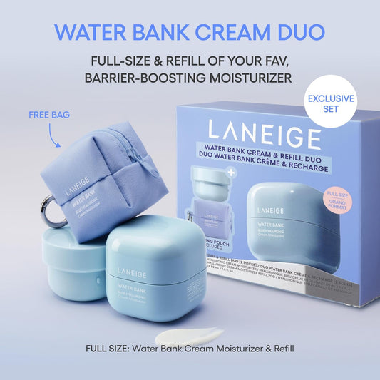 LANEIGE Water Bank Blue Hyaluronic Cream Moisturizer: Hydrating Korean Face Cream with Squalane & Ceramide for Skin Barrier Support, Dermatologist-Tested