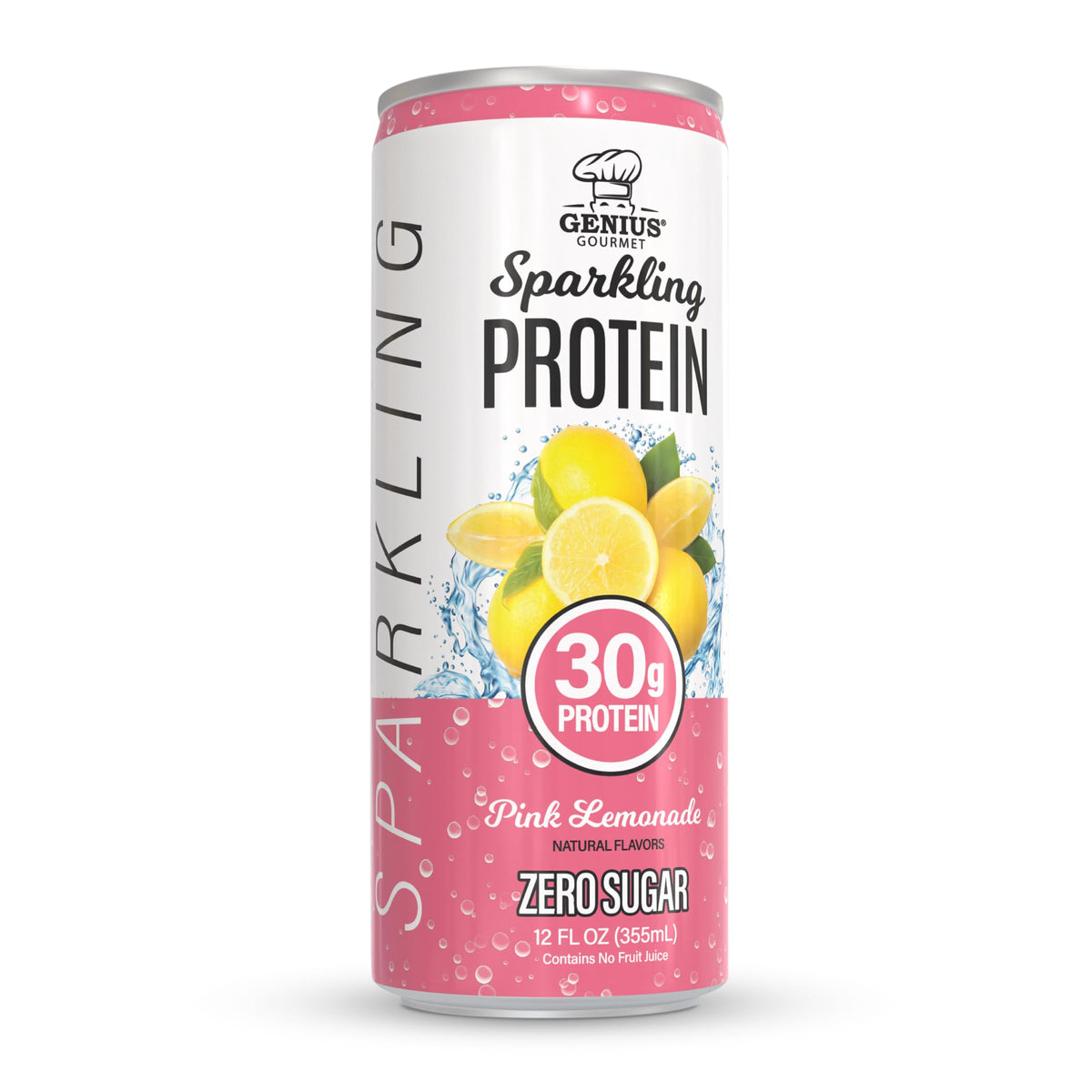 Genius Gourmet Clear Protein Sparkling Water Fruit Punch, 12 Pack