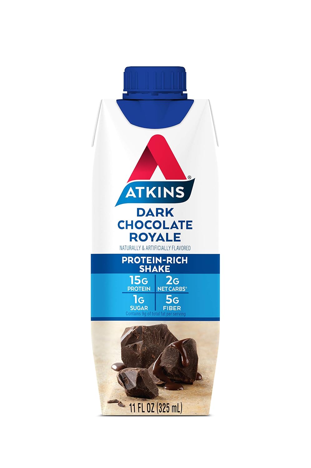 Atkins Gluten Free Protein-Rich Shake, Dark Chocolate Royale, Keto-Friendly, 8 Count (Pack of 1)