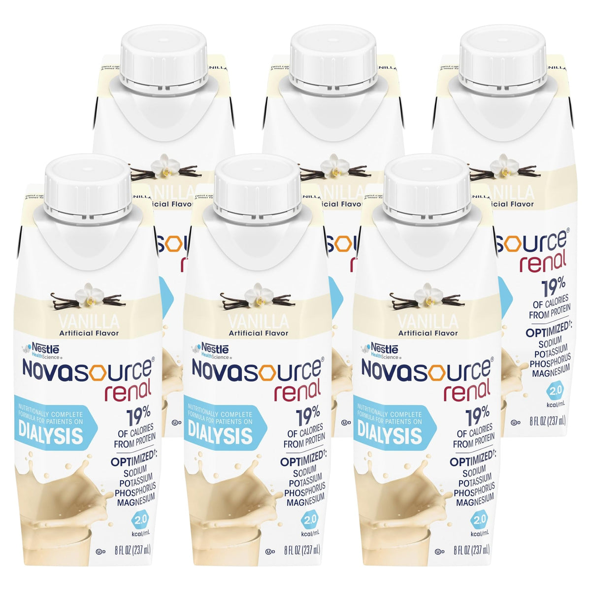 NOVASOURCE Renal Mocha Dialysis Protein Shakes, 8 Fl Oz, 24pk