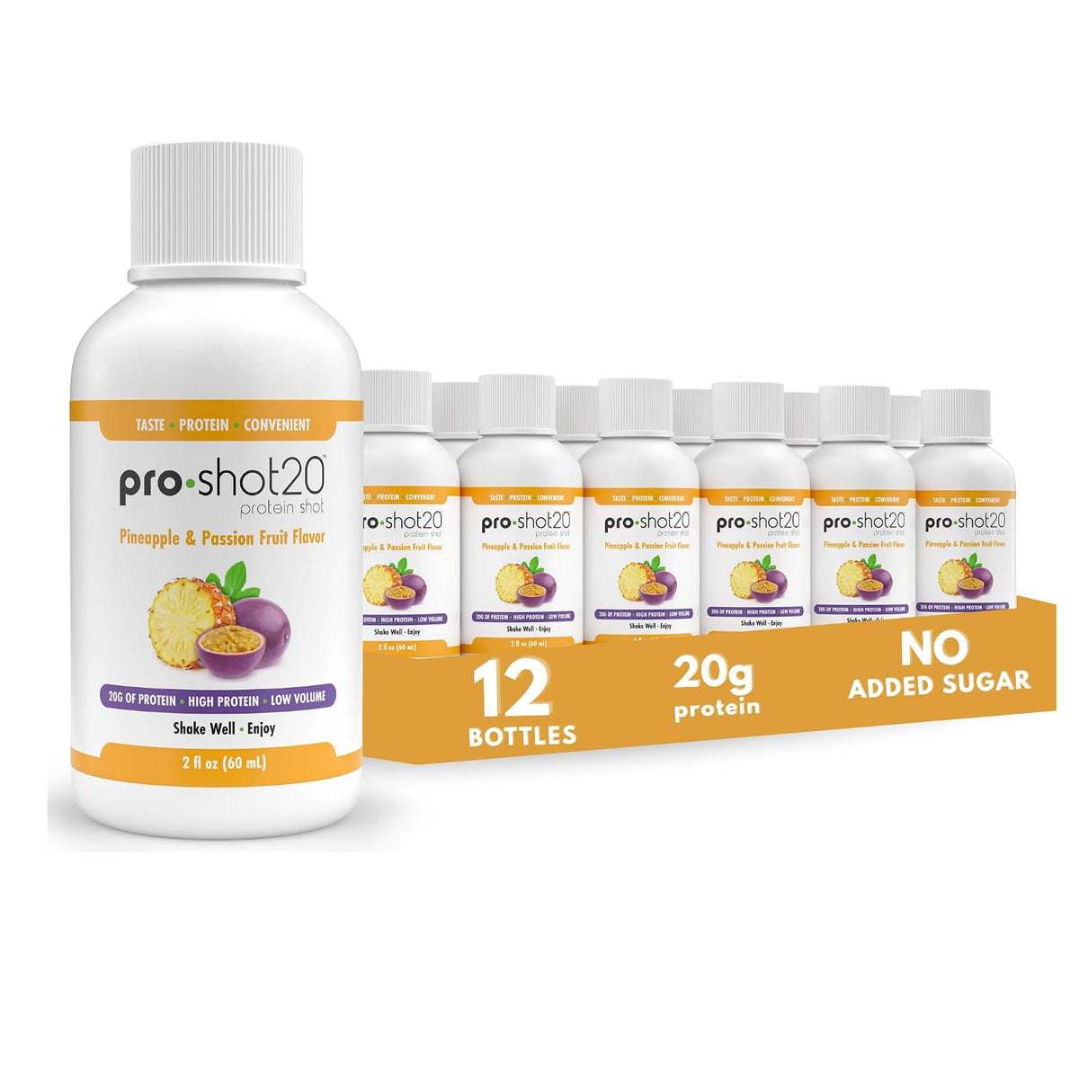 Pro-Shot20 Protein Shots, 20g, Ready to Drink, 12-Pack
