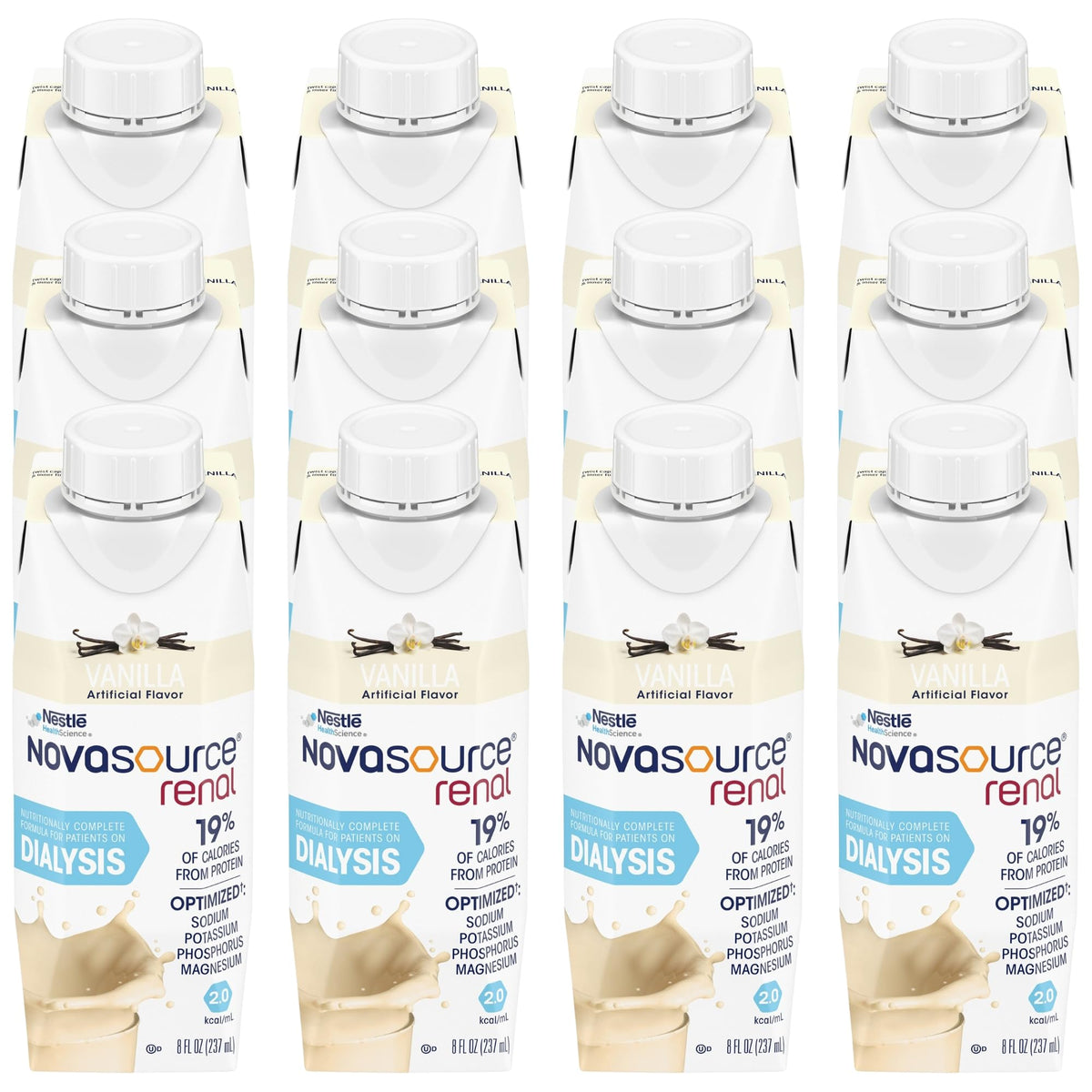 NOVASOURCE Renal Mocha Dialysis Protein Shakes, 8 Fl Oz, 24pk