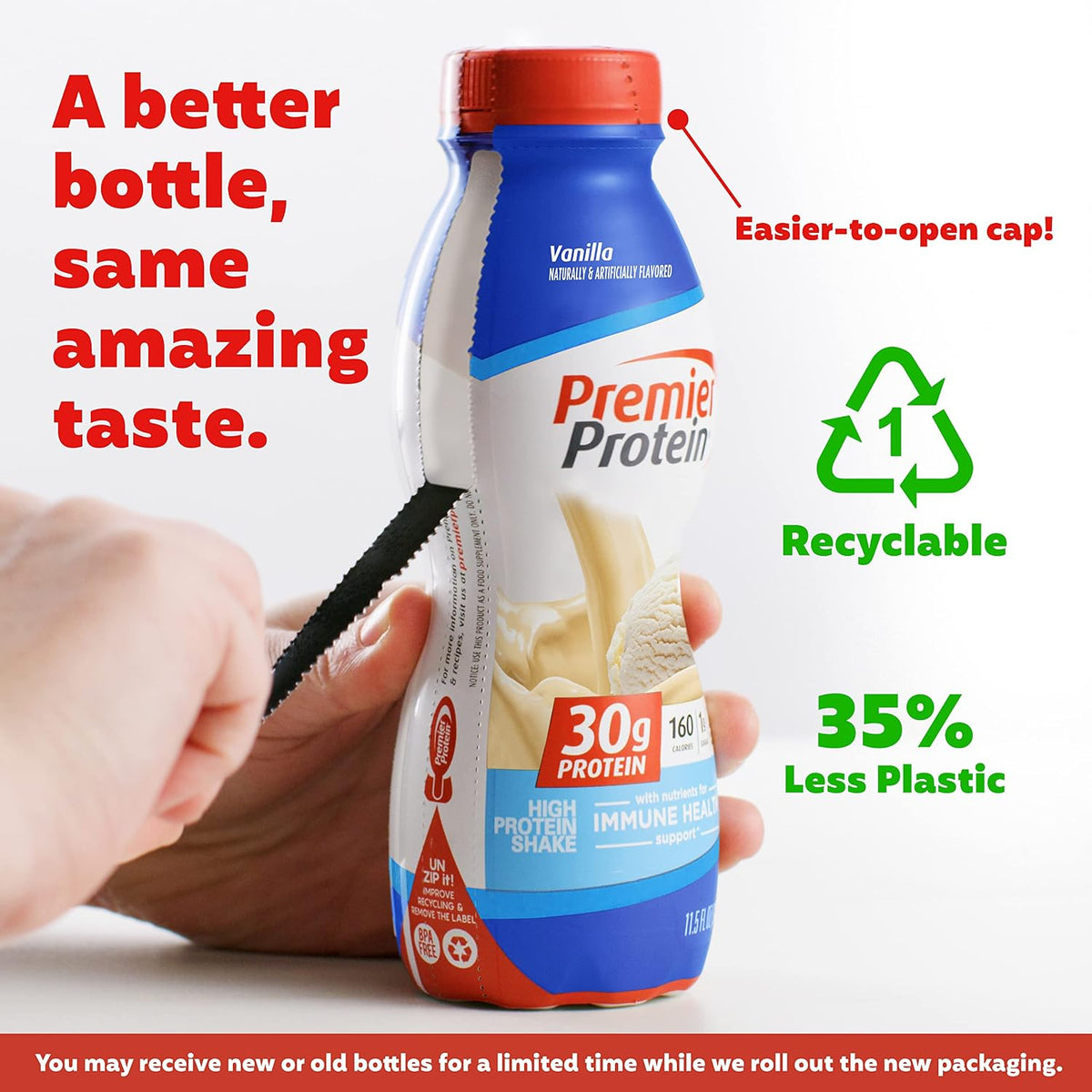 Premier Protein Shake Vanilla & Bananas & Cream, 30g Protein, 1g Sugar, 24 Vitamins & Minerals, 12 Pack Bundle