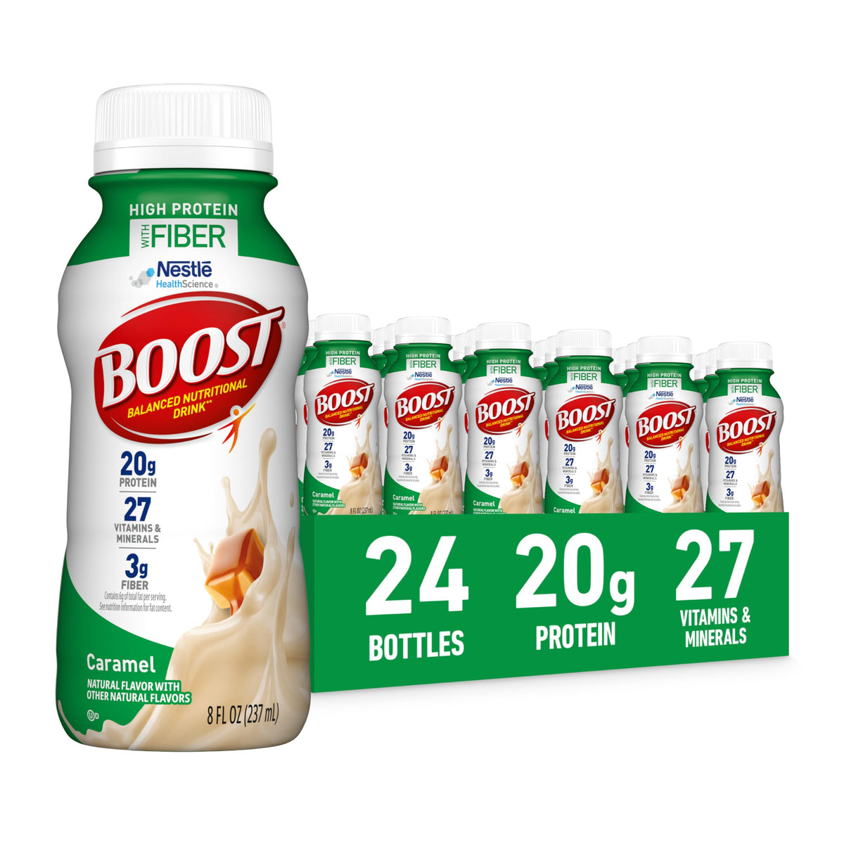 BOOST High Protein with Fiber Balanced Nutritional Shake, Chocolate, 24 pk
